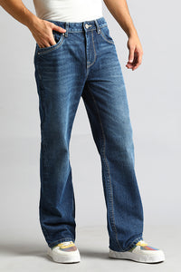 Med Blue Midrise, Loose Fit Jeans