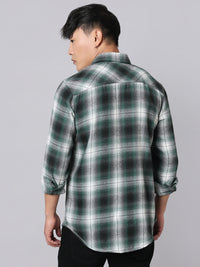 Green Black Relax Slim Check Shirt