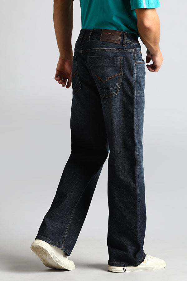 Dk Blue 5 Pocket Midrise, Loose Fit Jeans