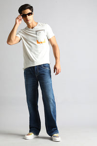 Med Blue Midrise, Loose Fit Jeans