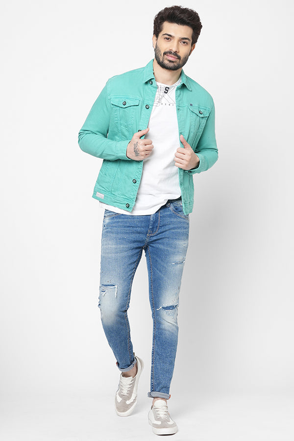 Jade Green Full Sleeve Cotton Jacket