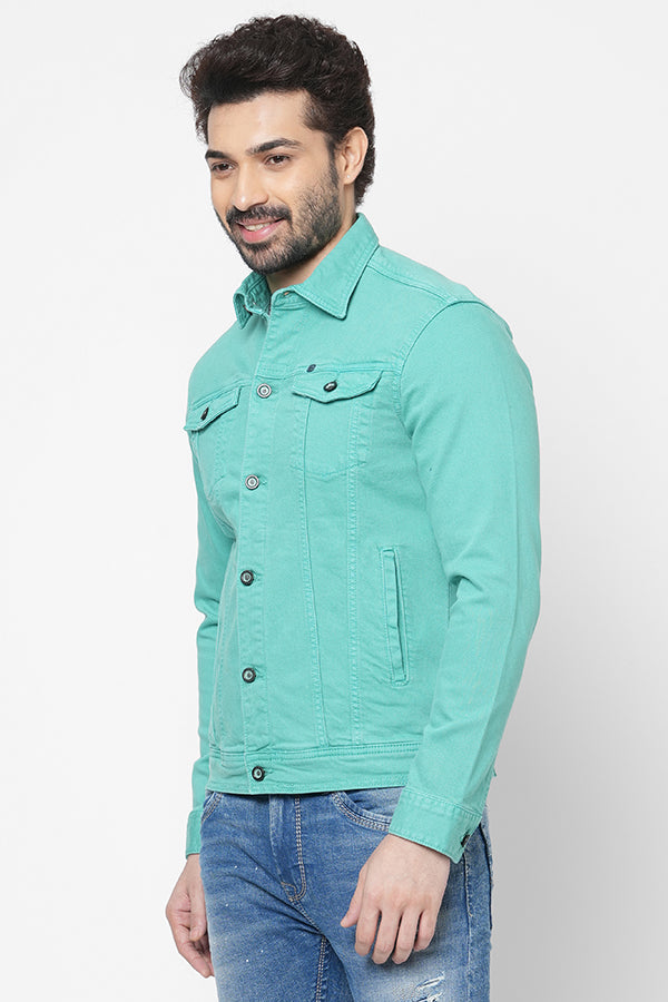 Jade Green Full Sleeve Cotton Jacket