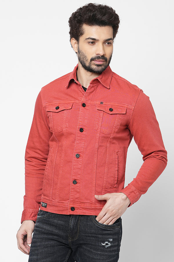 Rust Full Sleeve Cotton Jacket – ROOKIES