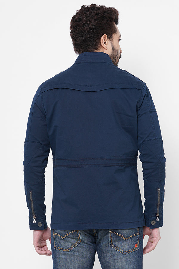 Navy Full Sleeve Cotton Jacket