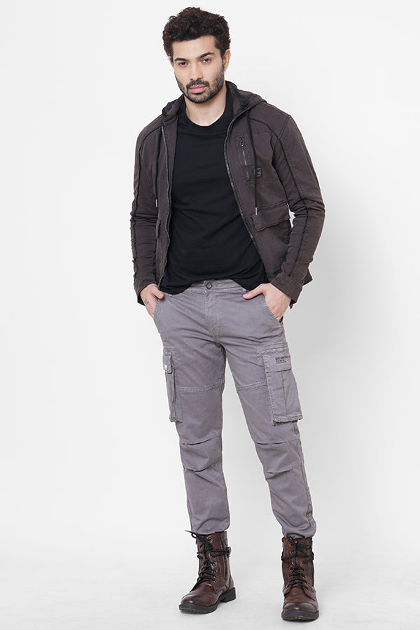 Clay Grey Slim Fit Cargo Pant