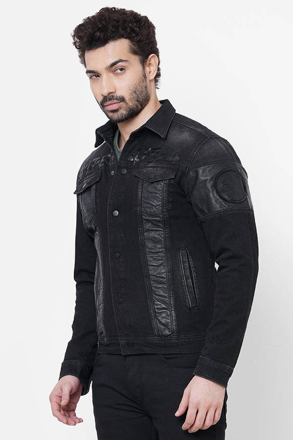 Black Full Sleeve Denim Jacket