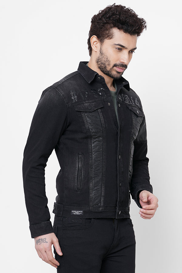 Black Full Sleeve Denim Jacket