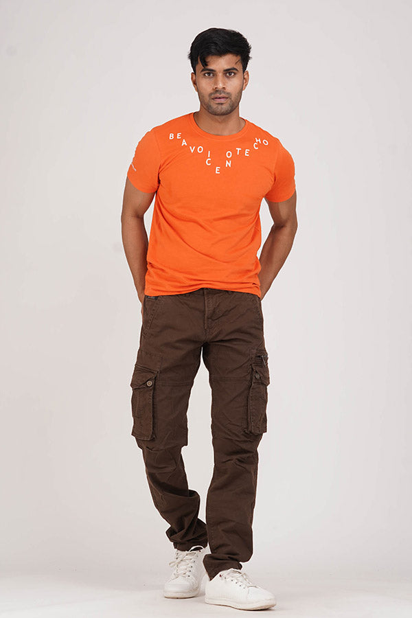 Coffee Brown Regular Fit Cargo Pant