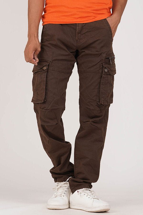 Coffee Brown Regular Fit Cargo Pant