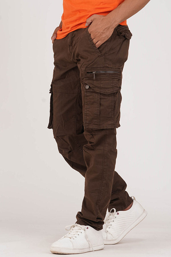 Coffee Brown Regular Fit Cargo Pant