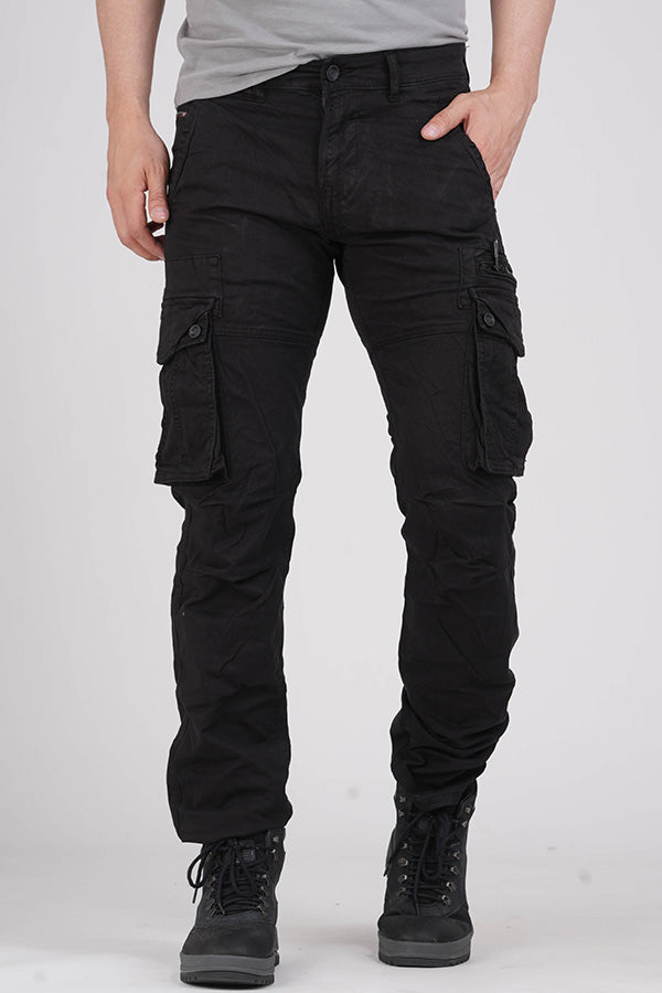 Jet Black Regular Fit Cargo Pant