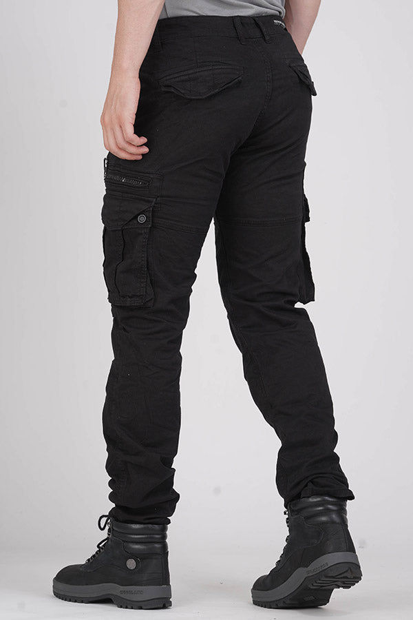 Jet Black Regular Fit Cargo Pant