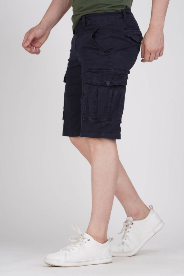 Navy Cotton Cargo Short