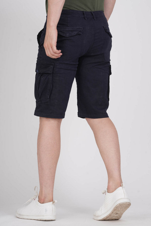 Navy Cotton Cargo Short