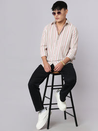 Orange Full Sleeve Stripe Shirt