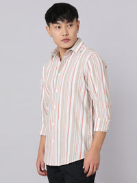 Orange Full Sleeve Stripe Shirt