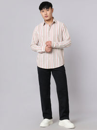 Orange Full Sleeve Stripe Shirt
