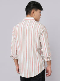 Orange Full Sleeve Stripe Shirt