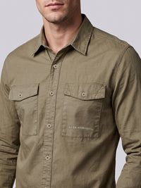 Light Olive Full Sleeve Cargo Shirt