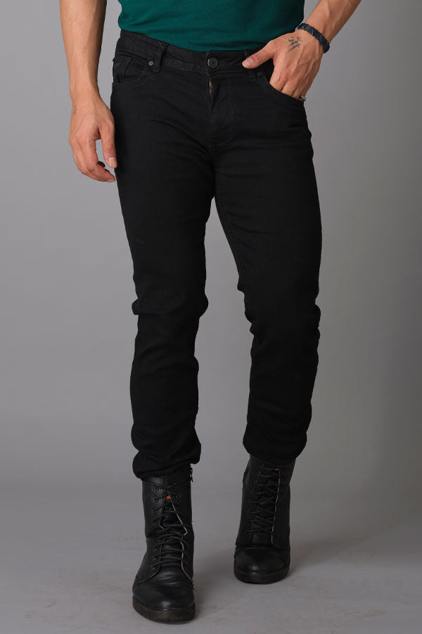 Black 5 Pocket Midrise, Regular And Straight Fit Jeans