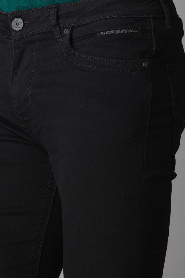 Black 5 Pocket Midrise, Regular And Straight Fit Jeans