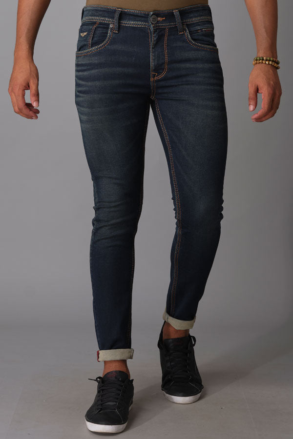 Dk Blue 5 Pocket Low-Rise Ankle Length Jeans (Springsteen Fit)