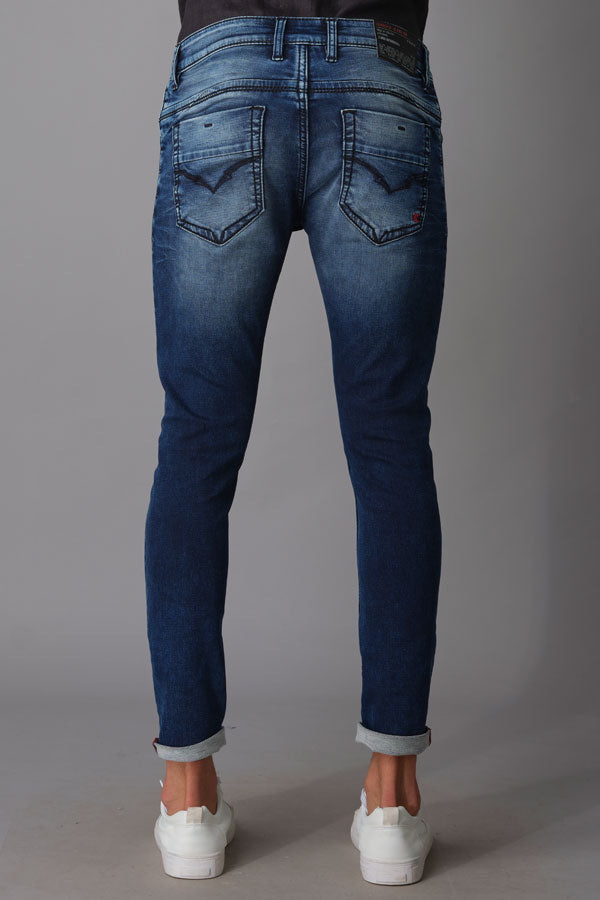 Dk Blue 5 Pocket Low-Rise Ankle Length Jeans (Springsteen Fit)