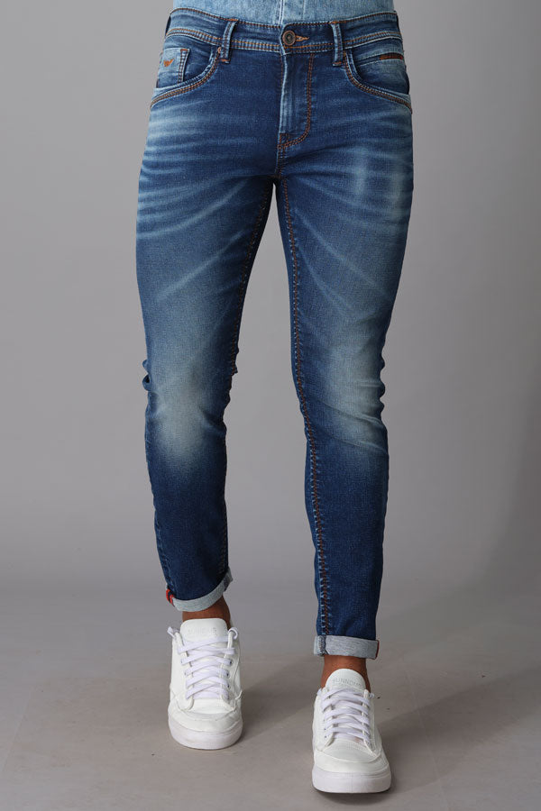 Dk Blue 5 Pocket Low-Rise Ankle Length Jeans (Springsteen Fit)