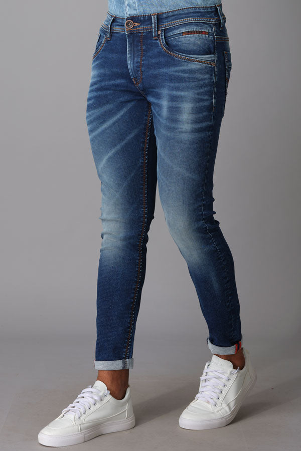 Dk Blue 5 Pocket Low-Rise Ankle Length Jeans (Springsteen Fit)