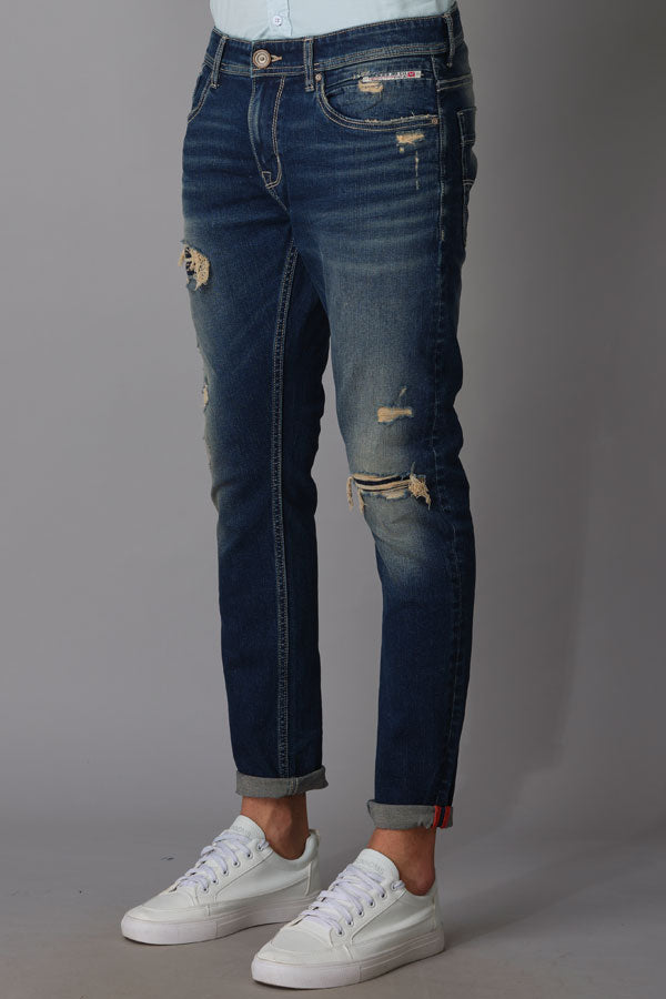 Dk Blue 5 Pocket Low-Rise Ankle Length Jeans (Springsteen Fit)