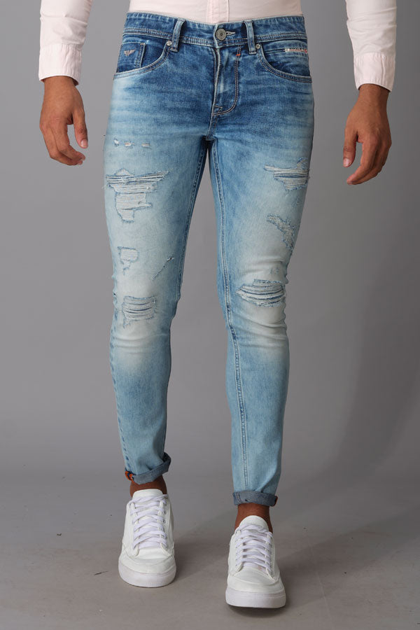 Lt Blue 5 Pocket Low-Rise Ankle Length Jeans (Springsteen Fit)