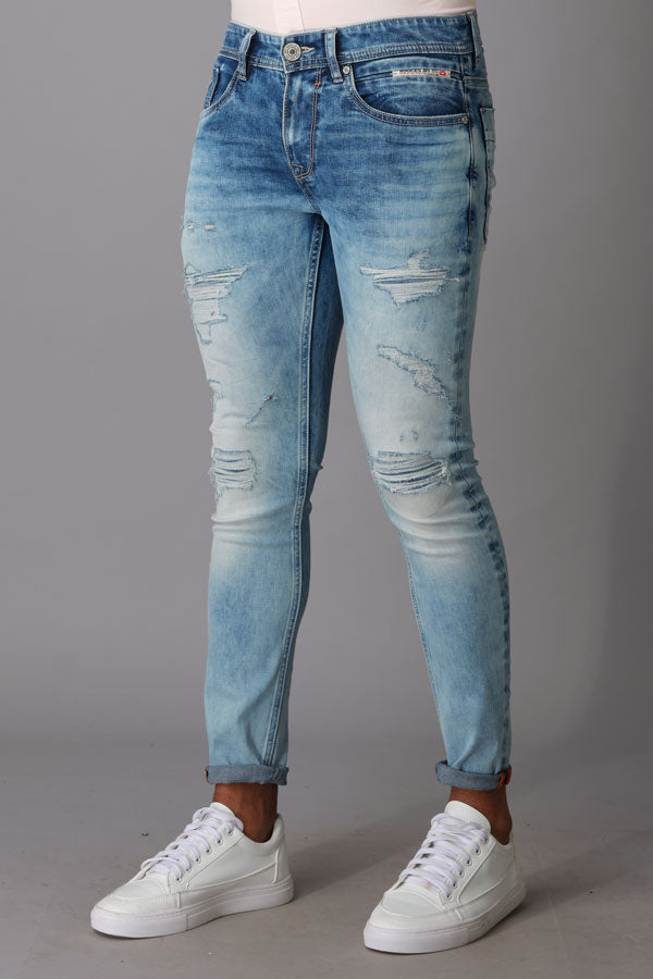 Lt Blue 5 Pocket Low-Rise Ankle Length Jeans (Springsteen Fit)