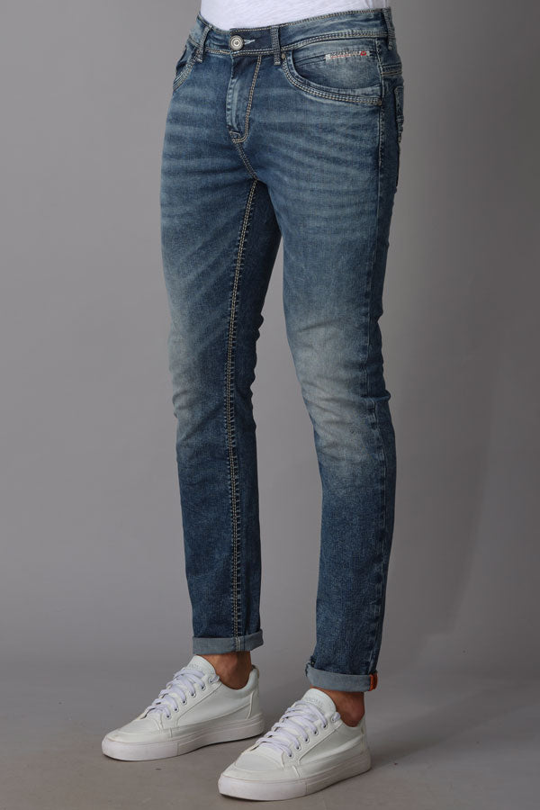 Med Blue 5 Pocket Mid-Rise Narrow Fit Jeans (Billy Fit)