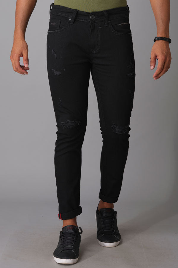 Black 5 Pocket Low-Rise Ankle Length Jeans (Springsteen Fit)