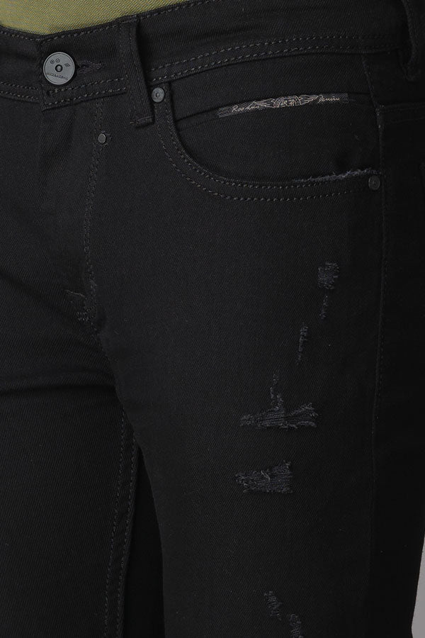 Black 5 Pocket Low-Rise Ankle Length Jeans (Springsteen Fit)