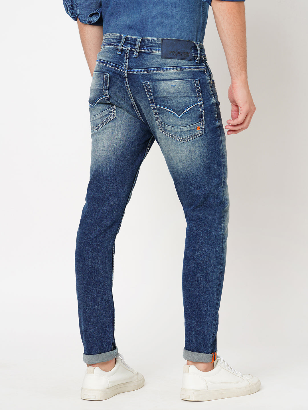 Med Blue 5 Pocket Low-Rise Ankle Length Jeans (Springsteen Fit)