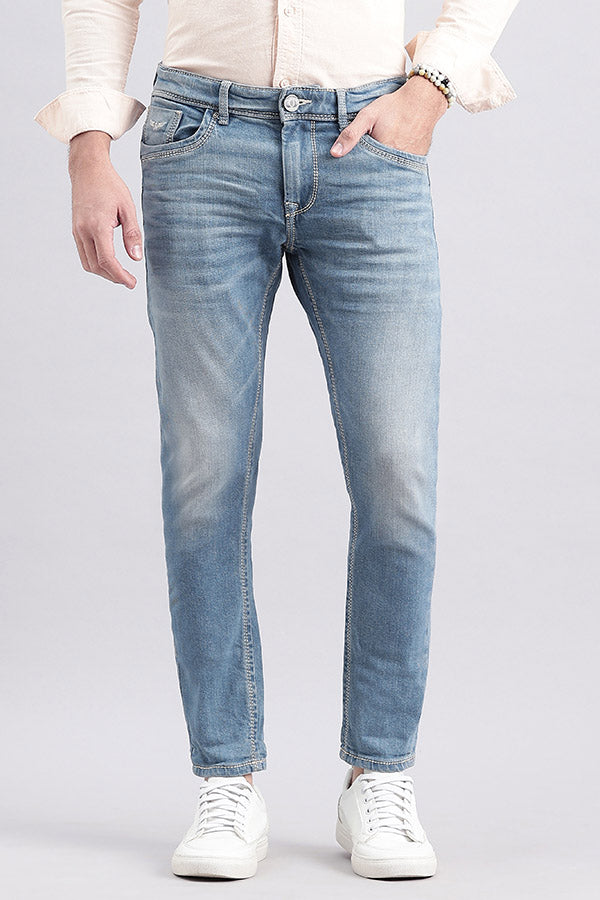 Lt Blue 5 Pocket Low-Rise Ankle Length Jeans (Springsteen Fit)