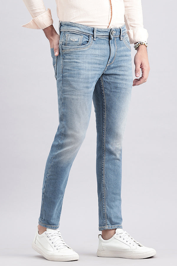 Lt Blue 5 Pocket Low-Rise Ankle Length Jeans (Springsteen Fit)