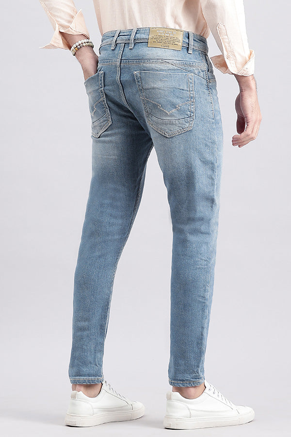 Lt Blue 5 Pocket Low-Rise Ankle Length Jeans (Springsteen Fit)