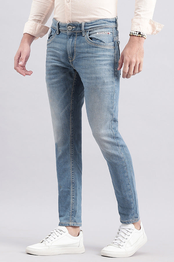 Lt Blue 5 Pocket Low-Rise Ankle Length Jeans (Springsteen Fit)