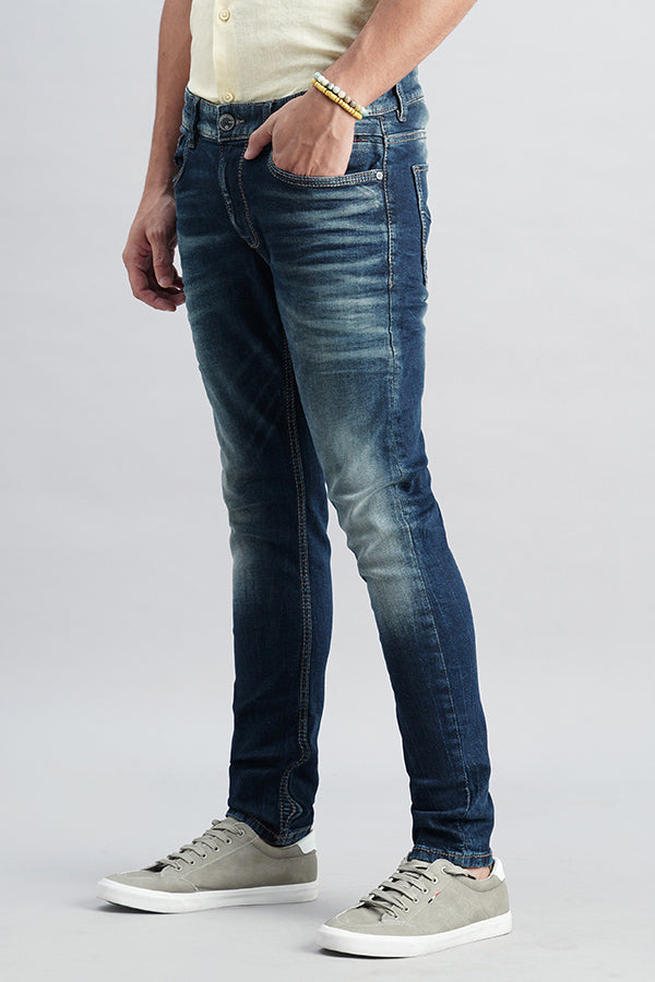 Dk Blue 5 Pocket Low-Rise Ankle Length Jeans (Springsteen Fit)