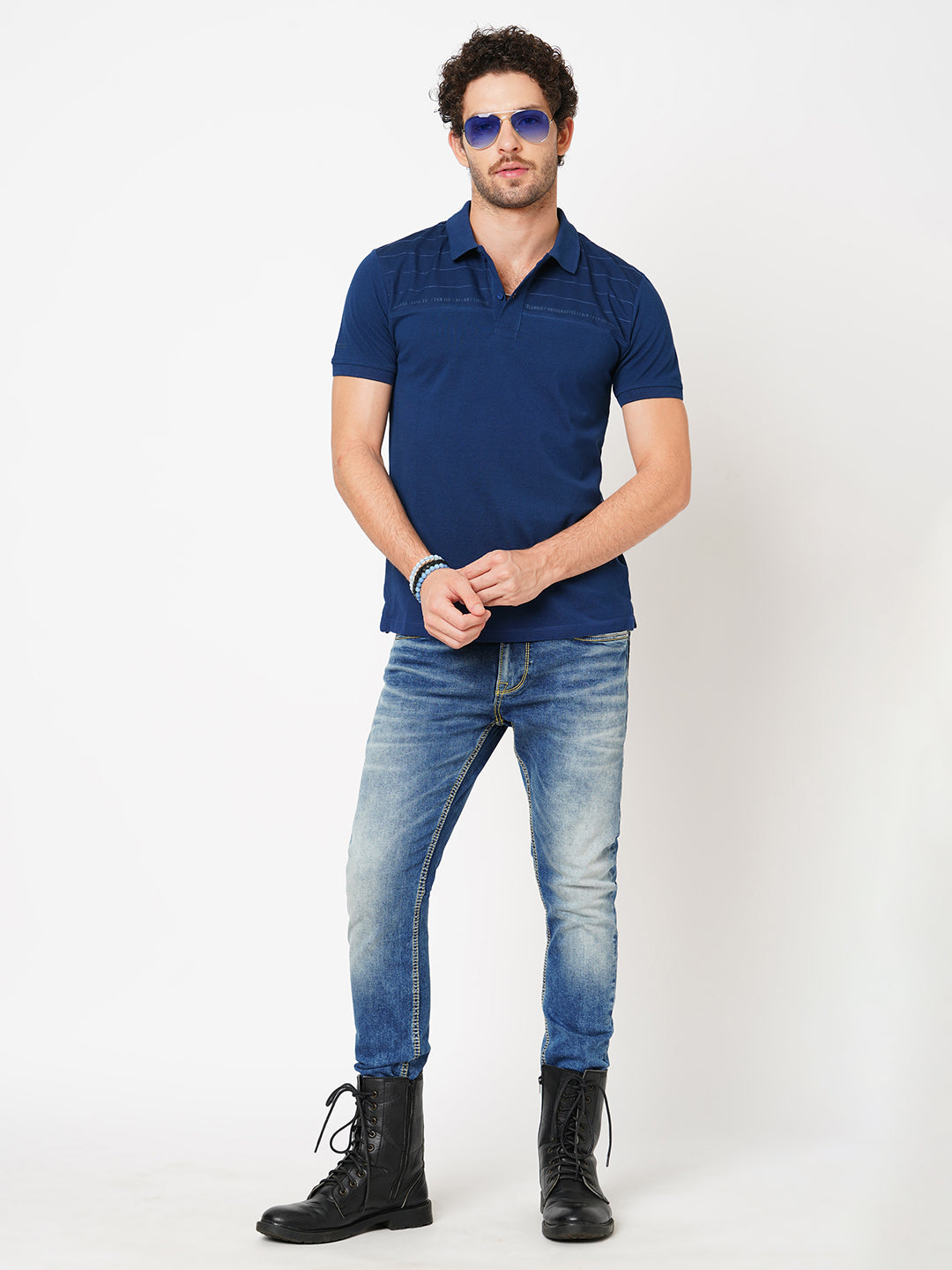 Med Blue 5 Pocket Low-Rise Ankle Length Jeans (Springsteen Fit)