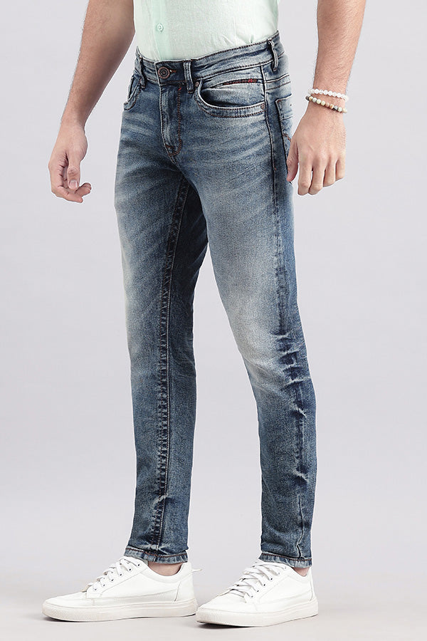 Med Blue 5 Pocket Low-Rise Ankle Length Jeans (Springsteen Fit)