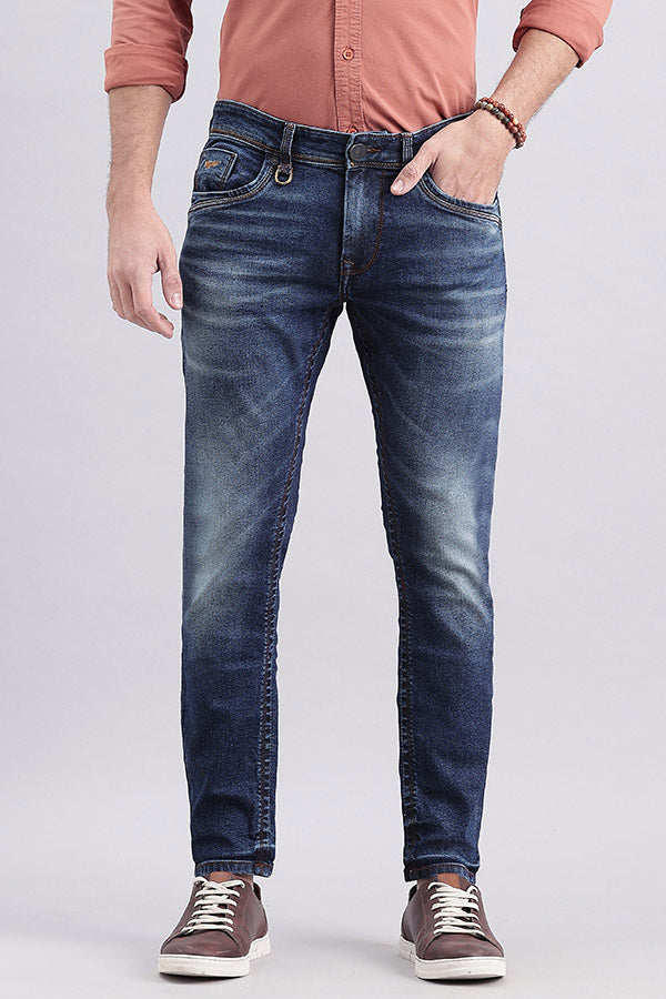 Dk Blue 5 Pocket Low-Rise Ankle Length Jeans (Springsteen Fit)