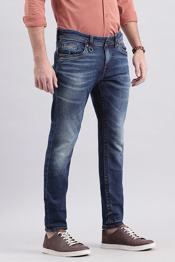 Dk Blue 5 Pocket Low-Rise Ankle Length Jeans (Springsteen Fit)