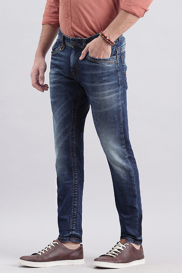 Dk Blue 5 Pocket Low-Rise Ankle Length Jeans (Springsteen Fit)