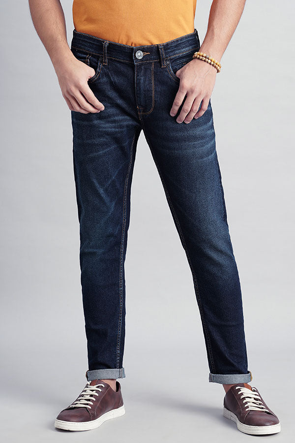 Dk Blue 5 Pocket Low-Rise Ankle Length Jeans (Springsteen Fit)