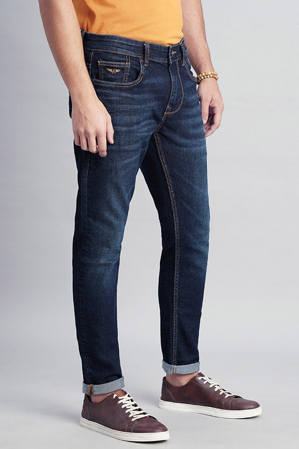 Dk Blue 5 Pocket Low-Rise Ankle Length Jeans (Springsteen Fit)