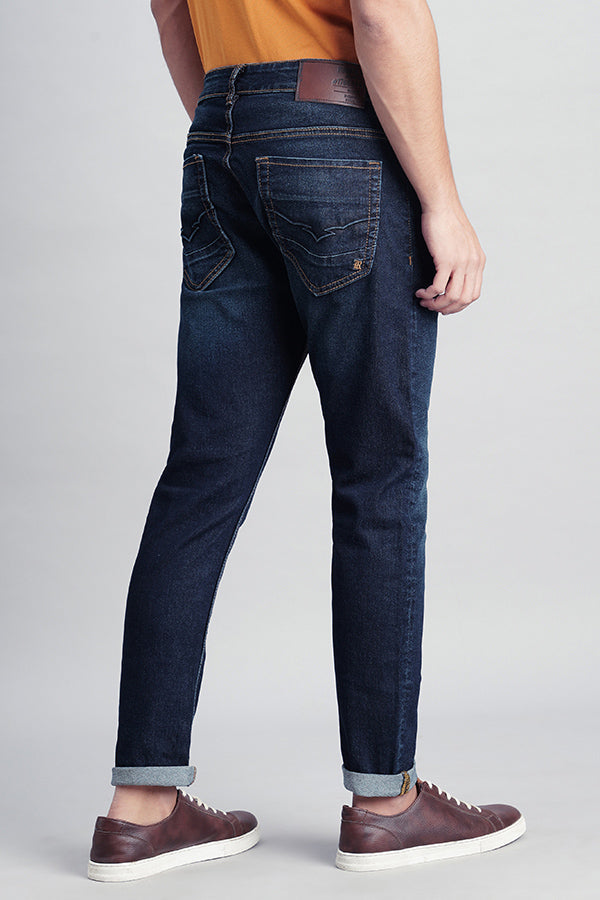 Dk Blue 5 Pocket Low-Rise Ankle Length Jeans (Springsteen Fit)