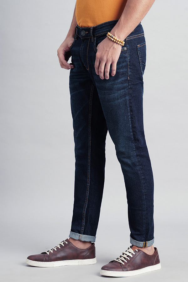 Dk Blue 5 Pocket Low-Rise Ankle Length Jeans (Springsteen Fit)